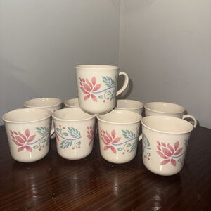 Set of 9 Corning ware corelle BARBADOS Cups Beige - Sandstone Beige